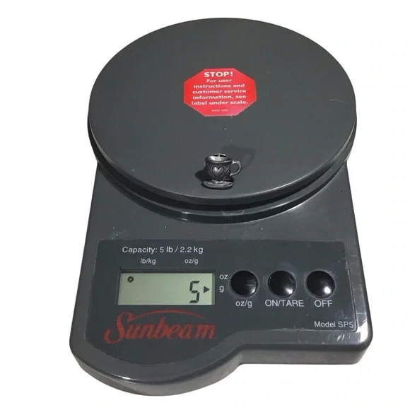 Coffee Teacup Brooch Pin Lapel Tac Pewter Tone Heart Fashion Costume Jewelry - Picture 4 of 6